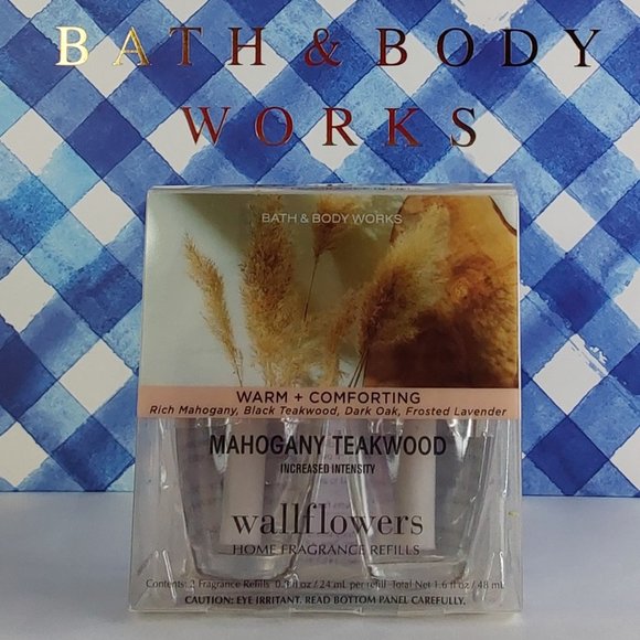 BATH & BODY WORKS 'MAHOGANY TEAKWOOD' WALLFLOWERS PLUG-IN REFILLS 2-PACK - Picture 5 of 16